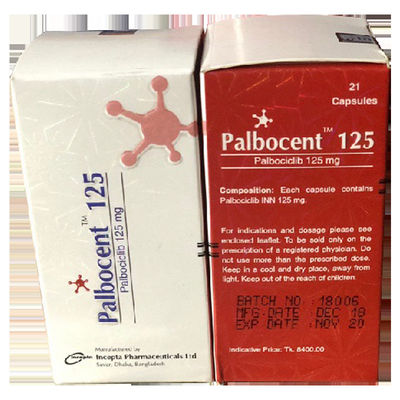 Mua Incepta、Beacon、DIL、Tlph、Everest、Pfizer Palbociclib PD-0332991 Palbocent 125mg*21 viên Bệnh ung thư vúđại giai đoạn 1 2 3 online manufacture