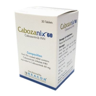 Beacon  Cabozantinib XL-184 Cabozanix   60mg*30 viên Ung thư thận, ung thư tuyến giáp, ung thư gan, sarcoma mô mềm, ung thư phổi không tế bào nhỏ, ung thư tuyến tiền liệt, ung thư vú, ung thư buồng trứng